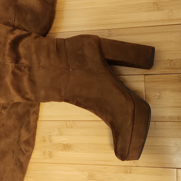 NIB Lulu's Layyney brown suede knee high boots 8.5 new boots - Picture 4 of 8